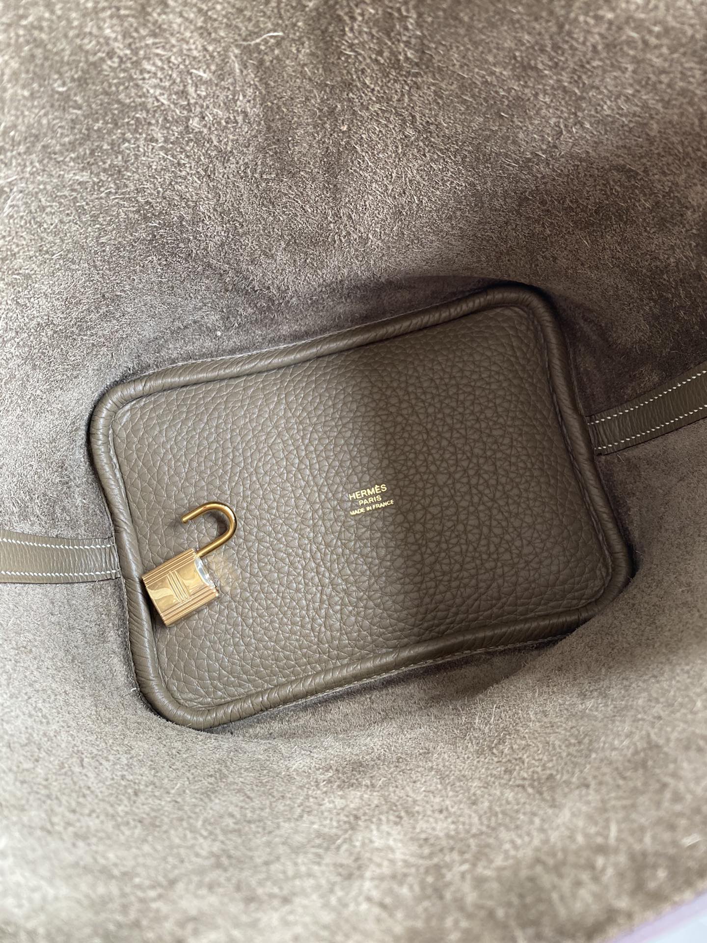 Hermes Picotin Lock 18 Bag In Etoupe Clemence Leather